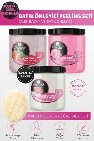 Peeling Avantaj Seti 800gr X 3 Adet Batık Için Peeling Uygulama Için Doğal Kabak Lifi. - 1