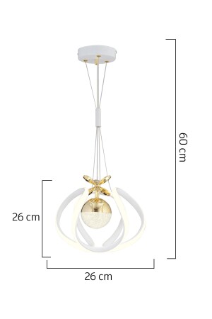 Pelin Single Weißgold 3 Farben 40 Watt LED Modernes Wohnzimmer – Flur – Flur-LED-Kronleuchter - 7