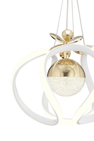 Pelin Tekli Beyaz Gold 3 Renkli 40 Watt Ledli Modern Oturma Odası- Koridor- Salon Led Avize - 6