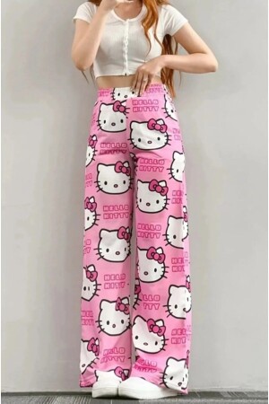 Pembe Hello Kitty Cat Bol Paça Eşofman Altı - 1