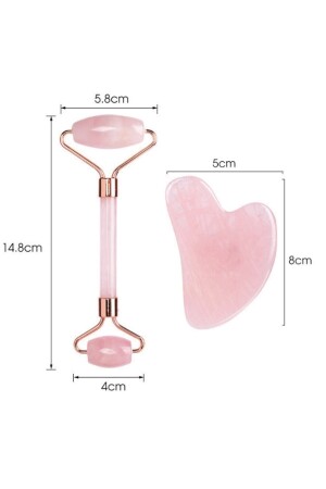 Pembe Kuvars Face Roller Ve Pembe Kuvars Kalp Gua Sha (premium Set) ilterus1081 - 7