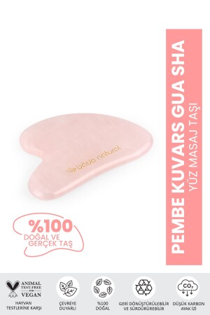 Pembe Kuvars Gua Sha %100 Doğal Ve Gerçek Yüz Masaj Taşı BN-166 - 2