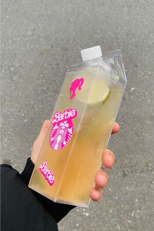 Pembe Starbucks 500ml Mika Tasarımlı Süt Şişesi Su Kahve Içecek Şişesi Matara Yushi-MATARA-Bar - 4