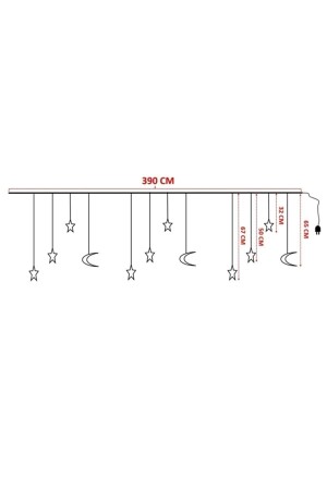 Perde Asma Aparatı Hediyeli Ramazan Süsü 8 Fonksiyonlu Ay Yıldız Perde Ledli Mika Sarkıt Led - 8