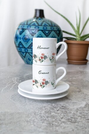 Personalisierte 2-teilige türkische Kaffeetasse mit Namen, persönliche Kaffeetasse VG420393 - 1