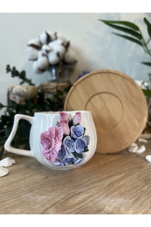 Personalisierte handgemachte Design Pink Lila Rose Flower Patterned Gift Porzellantasse bktfncn - 7