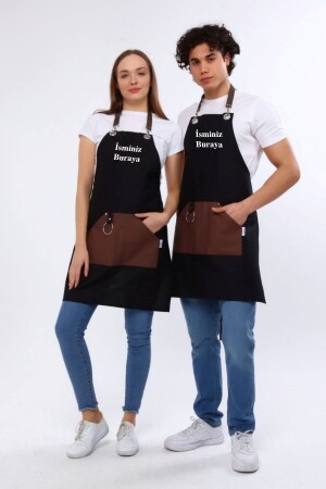 Personalisierte, mit Namen bestickte Schürze für Küche, Café, Chef, Barista, Kellner, Florist, Friseur, Schürze, 1 Stück - 3