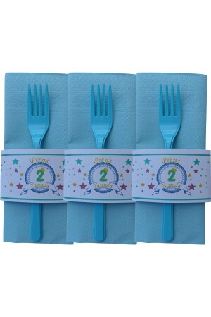 Personalisiertes Geburtstagsparty-Set mit blauem Wimpel für 2-Jährige, für 16 Personen, sft100608 - 11