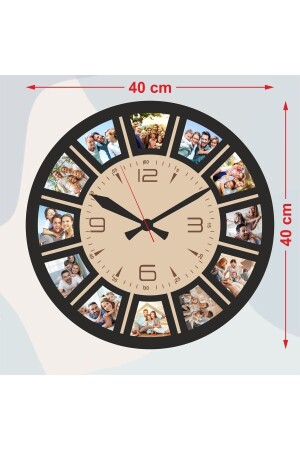 Personalisiertes Wanduhrgemälde mit 12 Fotos – Geschenk für Liebhaber – Heimgeschenk 40 x 40 cm - 5