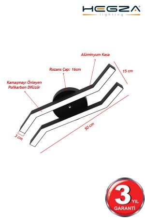 Pesca (schwarzes Gehäuse, weißes Licht) LED-moderner Plafonier-LED-Kronleuchter, Wohnzimmer, Küche, Wohnzimmer Pesca-Schwarz - 6