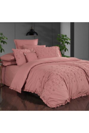 Peste Percale Çift Kişilik Nevresim Takımı V4 Pembe 30561-peste-v4 - 2