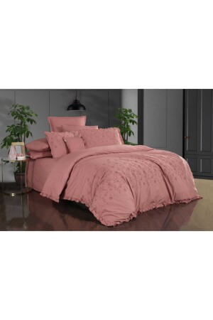 Peste Percale Çift Kişilik Nevresim Takımı V4 Pembe 30561-peste-v4 - 5