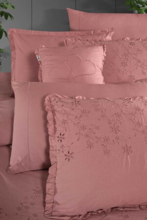 Peste Percale Çift Kişilik Nevresim Takımı V4 Pembe 30561-peste-v4 - 7