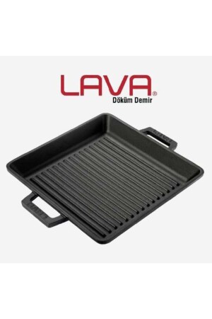 Pfanne, quadratischer Grill aus Gusseisen, 26 x 26 cm 801Useri Lava, quadratischer Grill aus Gusseisen LV 2626 - 1