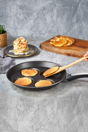 Pfannkuchenpfanne, 4 Fächer, Pfanne, Kuchen, Fleischbällchen, Eier und Gebäck, Bratpfanne, 28 cm – Kinox Mutfak Papilla Pancake 4 Stück, 28 cm - 3