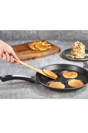 Pfannkuchenpfanne, 4 Fächer, Pfanne, Kuchen, Fleischbällchen, Eier und Gebäck, Bratpfanne, 28 cm – Kinox Mutfak Papilla Pancake 4 Stück, 28 cm - 9