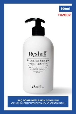 Pflegeshampoo gegen Haarausfall mit Schachtelhalmextrakt, salzfrei, Kollagen- und Keratinzusätzen, 500 ml - 1