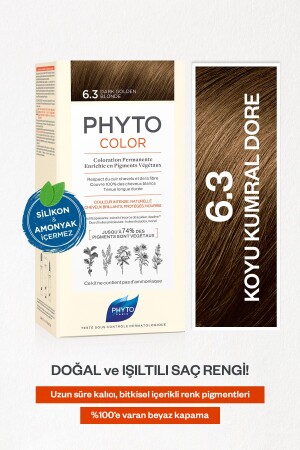 Phytocolor 6. 3 Dark Brown Gold Ammoniakfreie permanente Pflanzenhaarfarbe 3338221002662 - 1