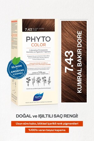 Phytocolor 7.43 Kumral Bakır Dore Amonyaksız Kalıcı Bitkisel Saç Boyası 3338221004604 - 2