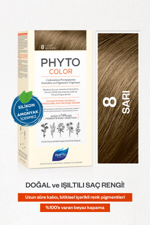 Phytocolor 8 Sarı Amonyaksız Kalıcı Bitkisel Saç Boyası 3338221002440 - 3