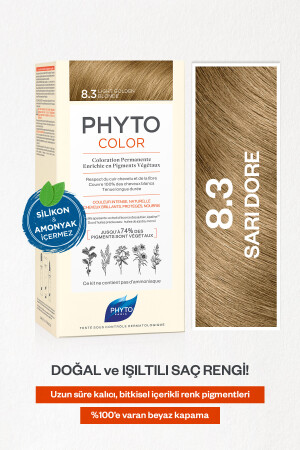 Phytocolor 8.3 Sarı Dore Amonyaksız Kalıcı Bitkisel Saç Boyası 3338221002464 - 3