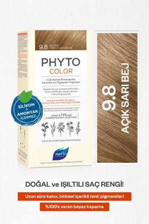 Phytocolor 9.8 Açık Sarı Bej Amonyaksız Kalıcı Bitkisel Saç Boyası 3338221010575 - 2