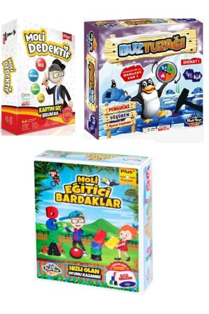 Pinguin-Eisfalle + Detektivspiel + Becherspiel 3er-Set 8965456321233 - 3