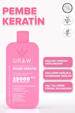 Pink Keratin (feuchtigkeitsspendende, reparierende und restrukturierende Haarpflegemaske) - 3