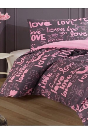 Pinklove Bettwäsche-Set für Einzelbett, doppelseitig (ohne Bettlaken), neu?loveçift889488 - 5