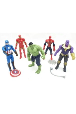 PjMasks Pijamaskeliler 10-teilige Figur + 5-teiliges Avengers Spiderman Thanos Ironmon Captain America Spielzeugset - 5