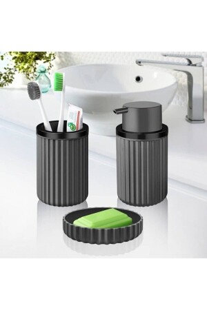 Plastik Plastik 5 Parça Banyo Seti 5 lt Gri 5 Parça Gri 5 Parça Gri - 7