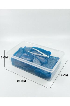 Plastik Saklama 20 Adt Kabı Bakliyat Yemek Oyuncak, Kilitli Dondurucu Kahve 2 Litre (23X14X8 CM) 0000077-12 - 10