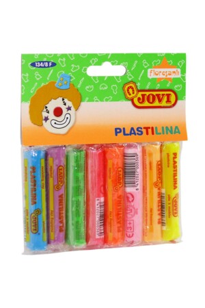 Plastilina 8 Farben nicht trocknende phosphoreszierende Spielknete 8x15 gr im Beutel / - 2