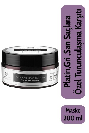 Platin- Sarı Saçlara Özel Turunculaşma Karşıtı Keratin Içeren Sülfatsız Mor Saç Bakım Maskesi 200 ml - 1