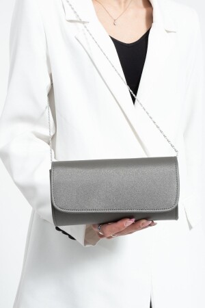 Platin-Satin-Abendkleid-Tasche, Portfolio-Tasche, Clutch-Tasche - 1