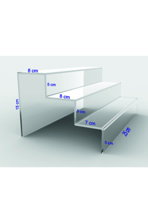 Plexi Transparenter Leiter-Ausstellungsständer 3 Ebenen 25 cm CNNSMRDVN325 - 5