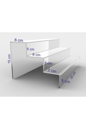 Plexi Transparenter Leiter-Ausstellungsständer 3 Ebenen 30 cm CNNSMRDVN330 - 2