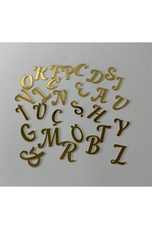 Plexiglas-Alphabet-Buchstaben (alle Alphabete), selbstklebend, goldfarben, 4 cm - 2