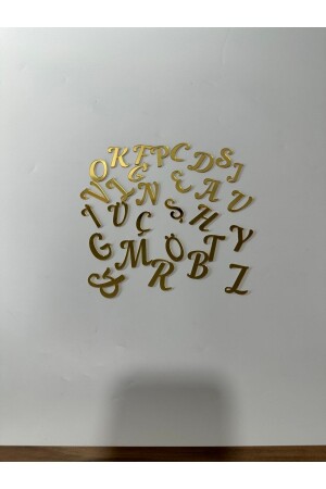 Plexiglas-Alphabet-Buchstaben (alle Alphabete), selbstklebend, goldfarben, 4 cm - 5