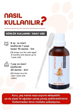 Plus B Kediler Için Tüy Dökümünü Azaltan- Besleyen Tüy Sağlığı Damlası Kedi Tüy Döküm Önleyici 50 ml - 4