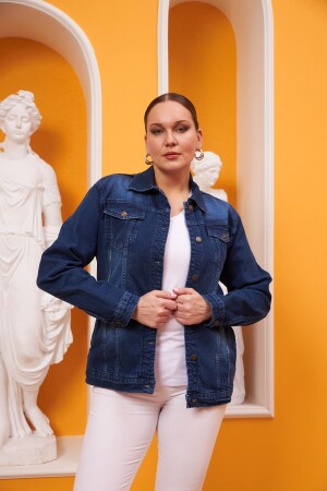 Plus-Size-Jeansjacke „Kim Blue“. - 1