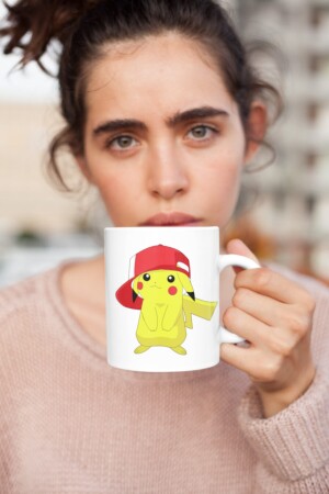 Pokemon Pikachu Pikaçu Pikacu Kupa Kahve Çay Kupası Sevgililer Arkadaş Doğum Günü Hediye Porselen KIO-K-D119 - 4