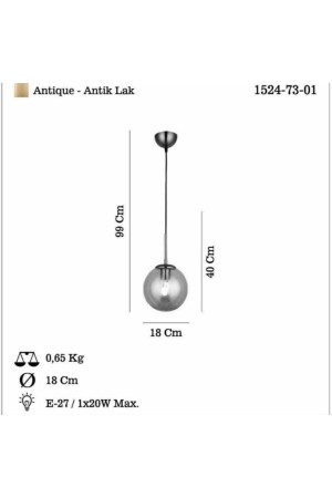 Polıno Teklı Eskıtme Avıze 1xe27 HT454 - 8