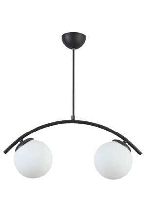 Polo Modern Design Café Küche Wohnzimmer Schwarz Farbe Weiß Glas 2 Stück Kronleuchter MLİ09 - 7