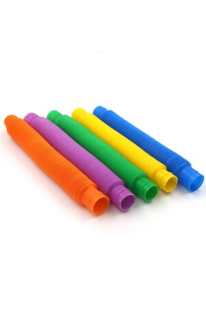 Pop Tube Eğitici Uzayıp Kısalan Borular Stres Giderici Renkli Birleştirme Oyunu 7 Li Set - 7