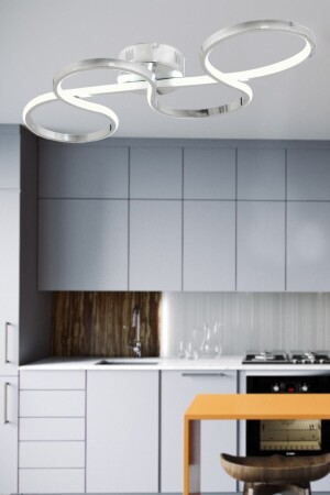 Porima Chrom moderne Pendelleuchte, weißes Licht, Wohnzimmer, Küche, LED-Kronleuchter PORMA04 - 2