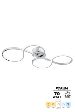 Porima Chrom moderne Pendelleuchte, weißes Licht, Wohnzimmer, Küche, LED-Kronleuchter PORMA04 - 4