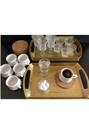 Präsentationstassen-Set, 30-teilig, Präsentations-Kaffeetassen-Set aus Porzellan für 6 Personen, 30-teilig - 3