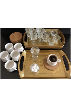 Präsentationstassen-Set, 30-teilig, Präsentations-Kaffeetassen-Set aus Porzellan für 6 Personen, 30-teilig - 6