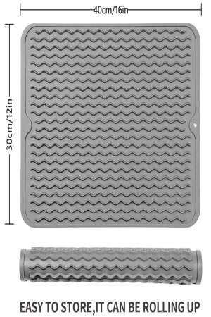 Pratik Silikon Bulaşık Kurutma Matı Bulaşıklık Bulaşık Altlığı Bulaşık Kurutmalığı - 6